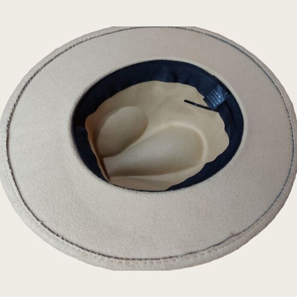 🌼4/$30 Neutral Beige Felt Wide Brim Hat - Picture 2 of 6